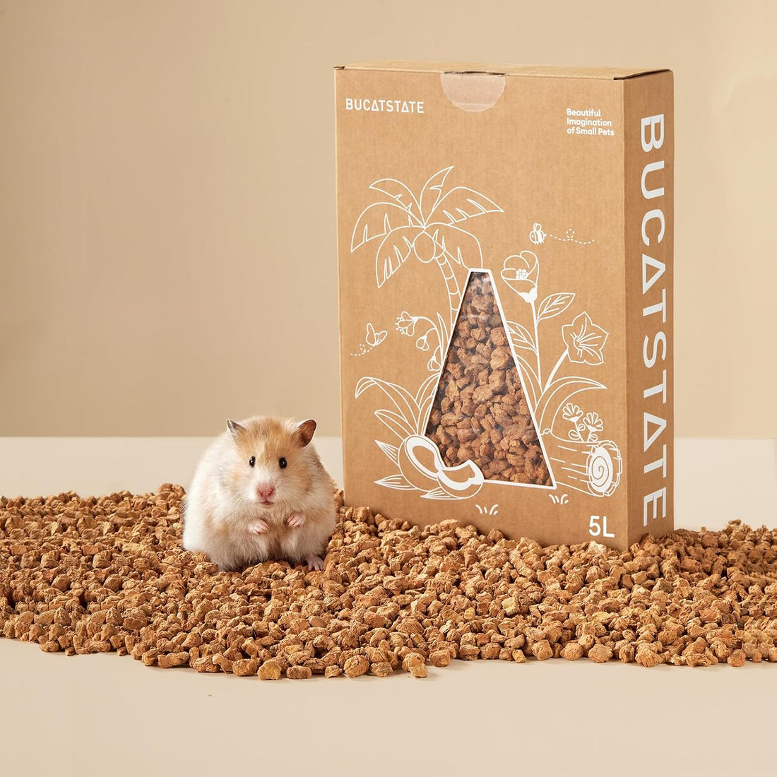 BUCATSTATE 5L Hamster Bedding, Natural Forest Moss Odor Control
