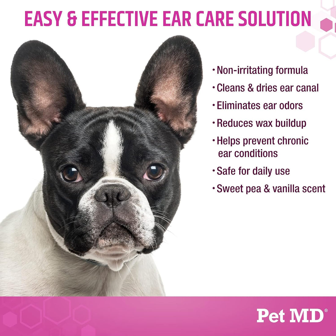 Pet MD Otic Ear Solution for Dogs & Cats - Sweet Pea & Vanilla Scent