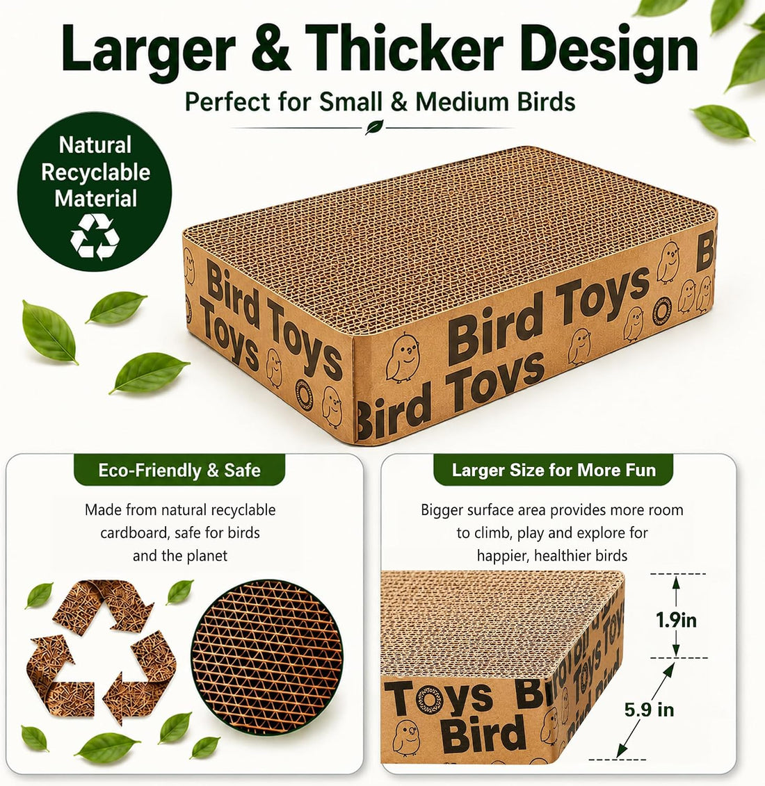 7.8” Paper Bird Shredding Toys,Bird Cage Platform for Small Medium