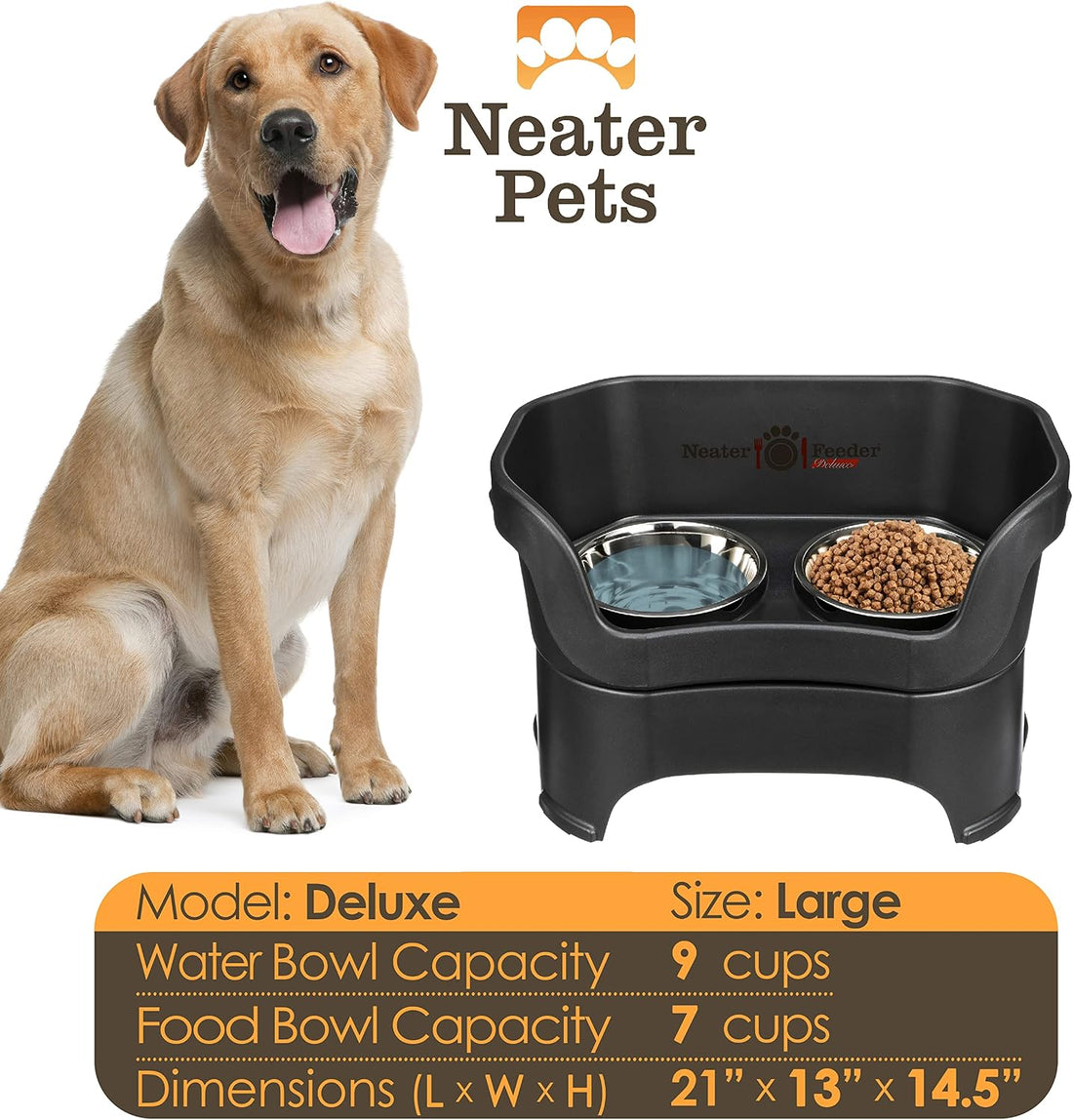 Neater Pet Brands Neater Feeder Deluxe Mess Proof Dog Bowls Elevated