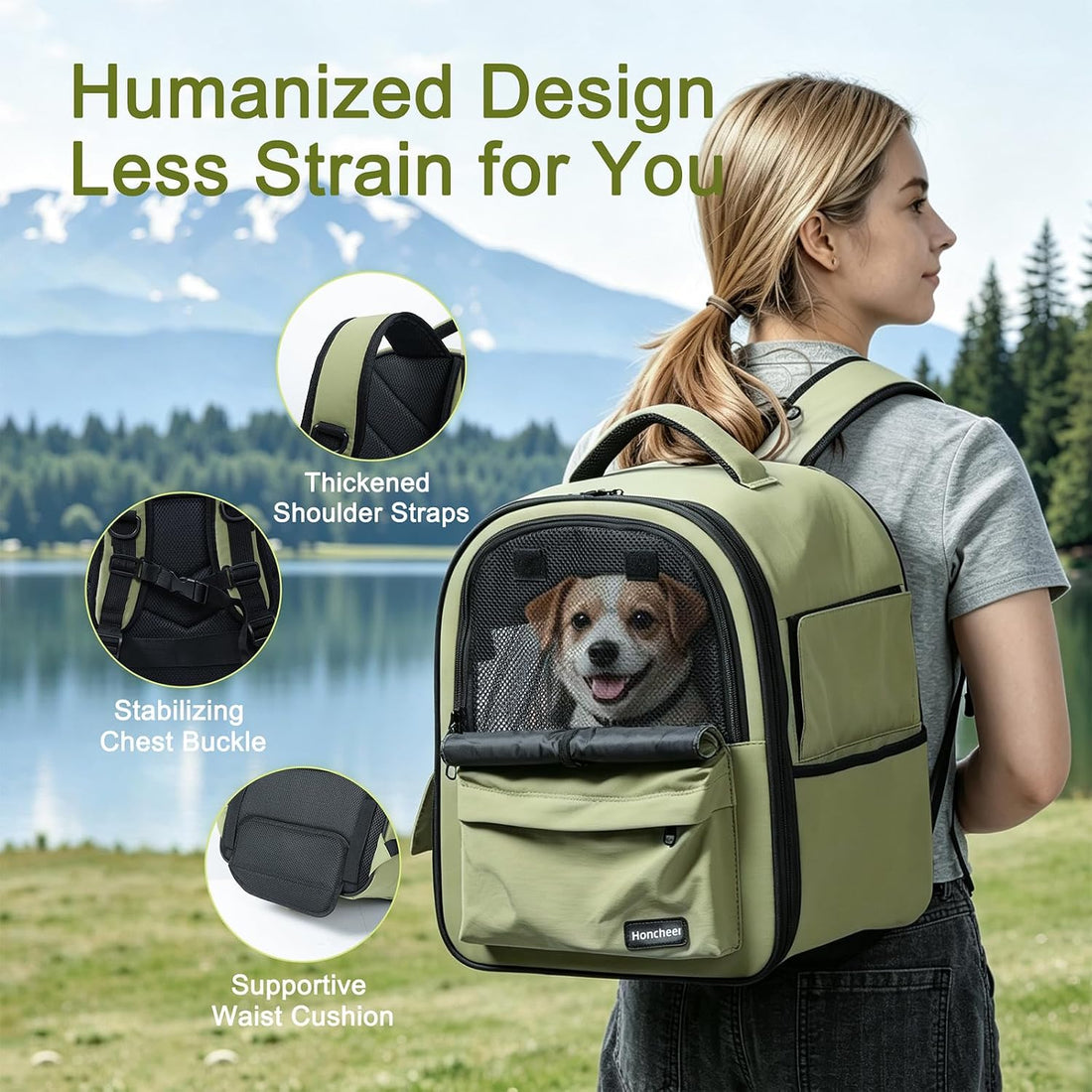 Dog Backpack Carrier for Small Dogs & Cats, Breathable Mesh Travel