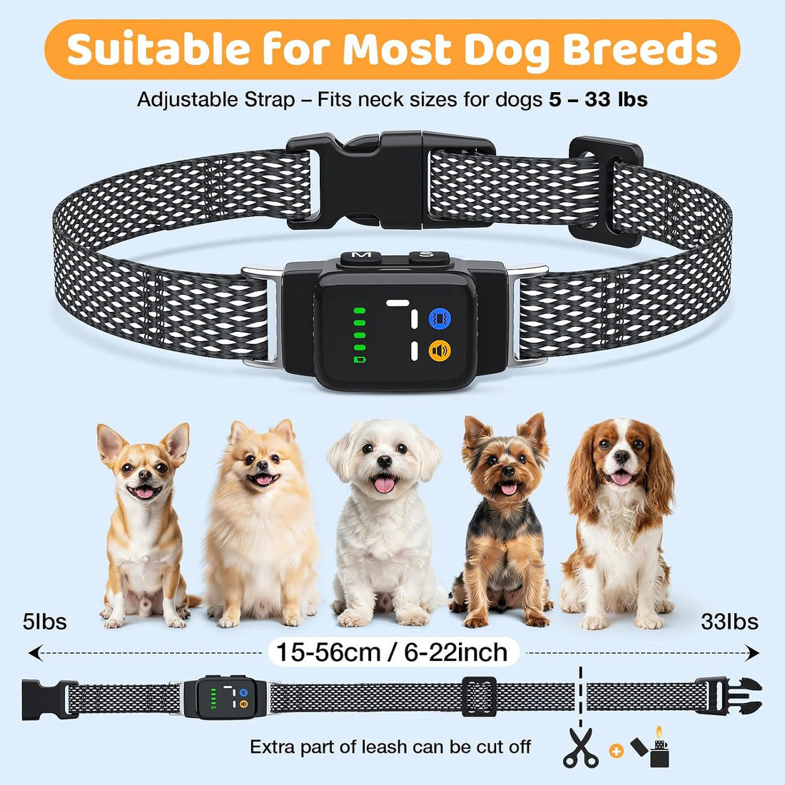 MASBRILL Bark Collar for Small Dogs, Adjustable Sensitivity