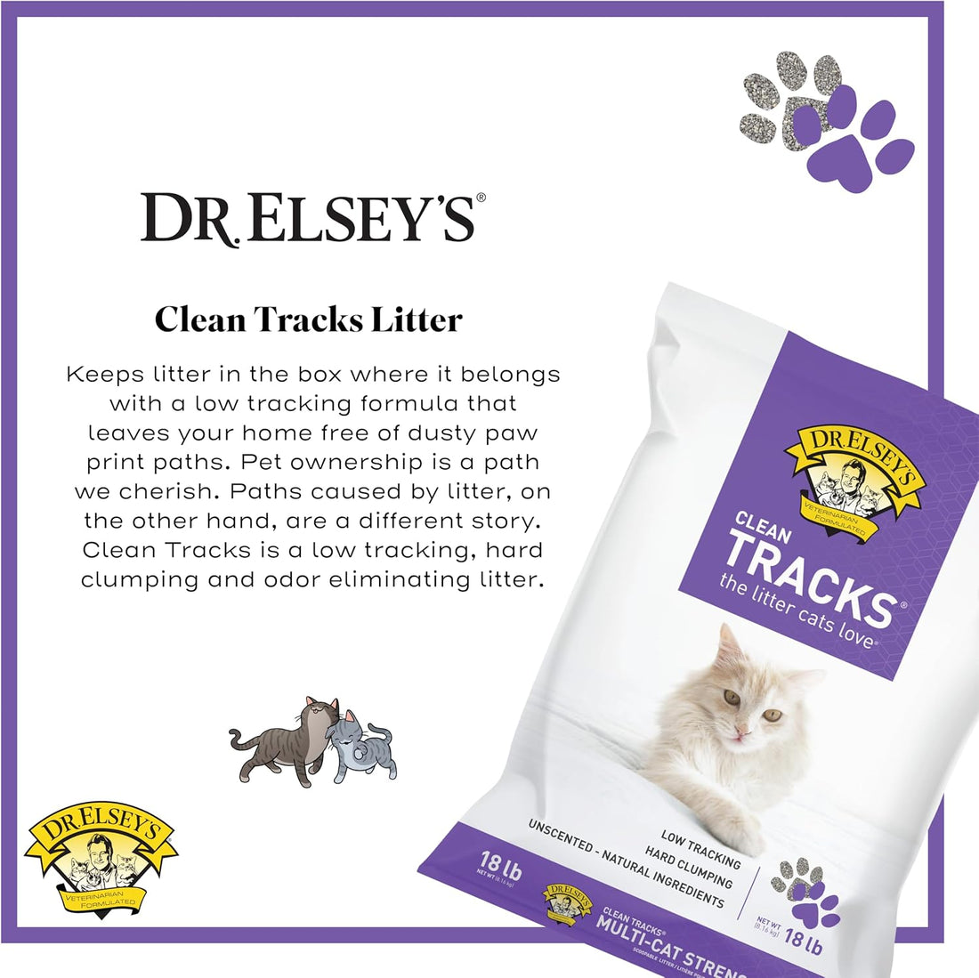 Dr. Elsey's Clean Tracks Clumping Clay Cat Litter 18 lb. Bag