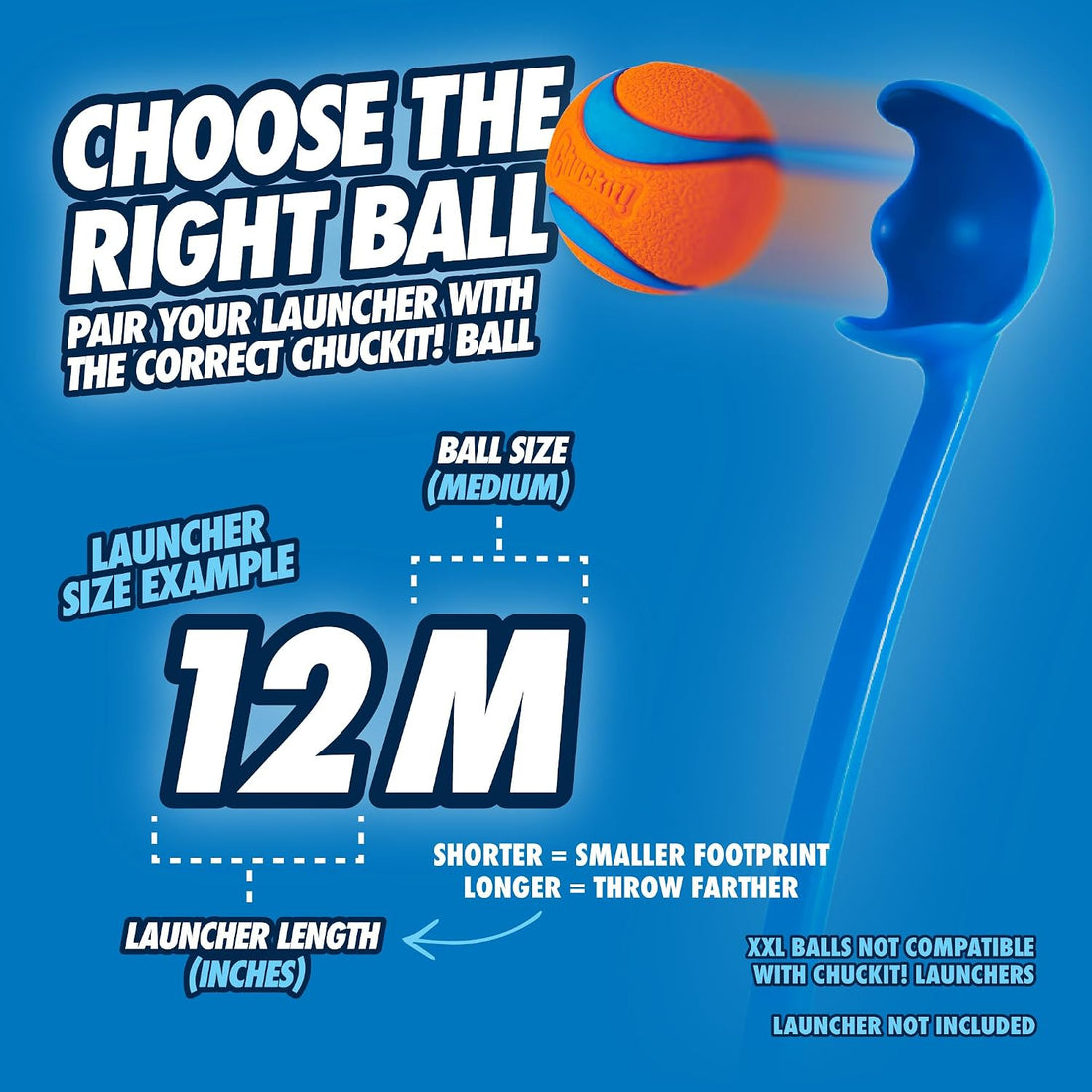 Chuckit! Dog Ball Launcher 12M Sport with 12" Handle Length