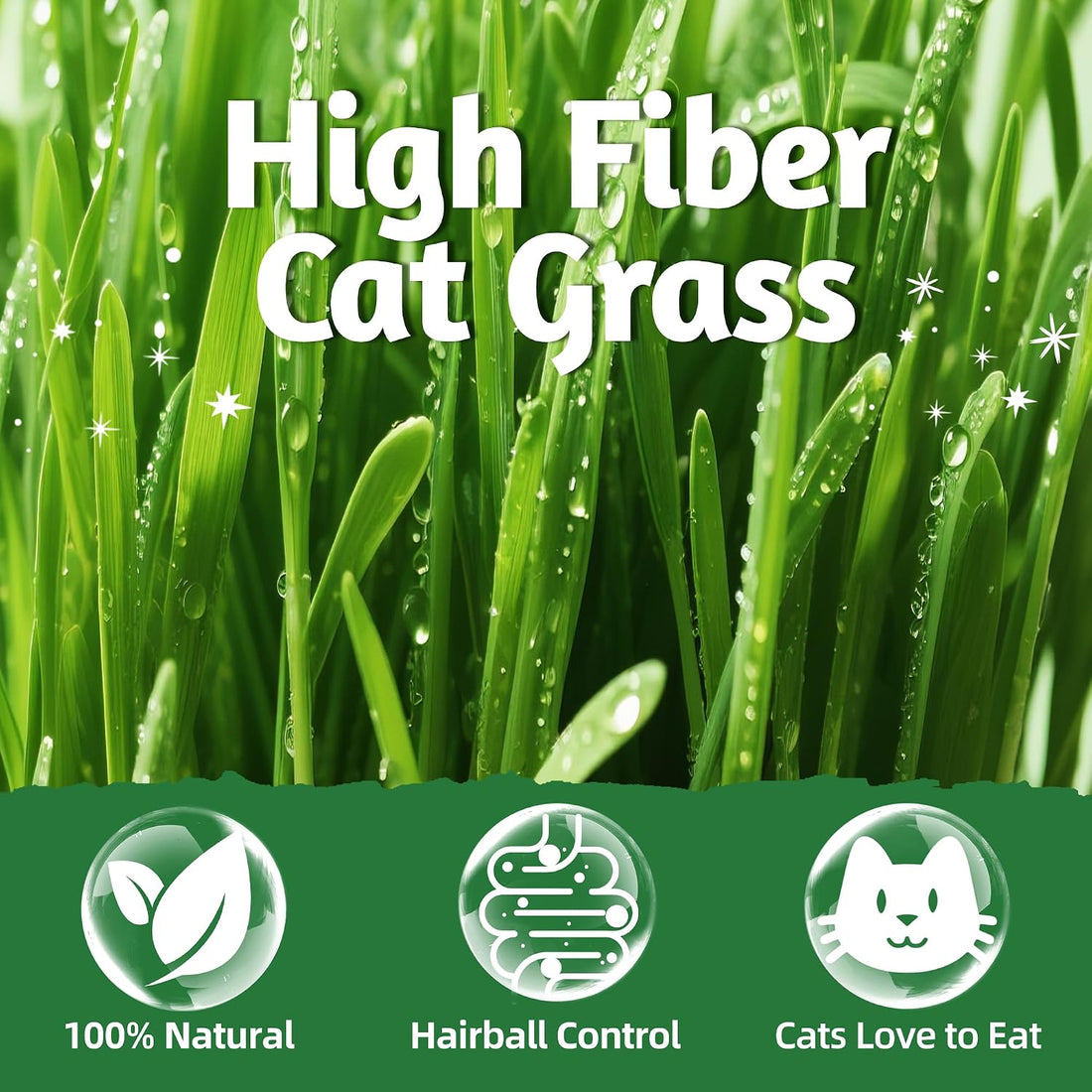 Just Try Freeze Dried Cat Grass Topper for Indoor Cats, 8 oz