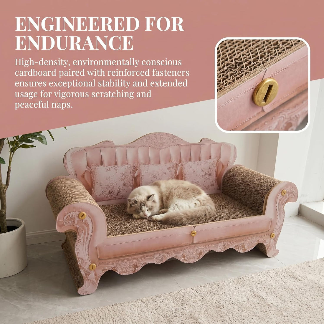 Cat Scratcher Bed Sofa,Extra Large 24 Inch Kitty Couch