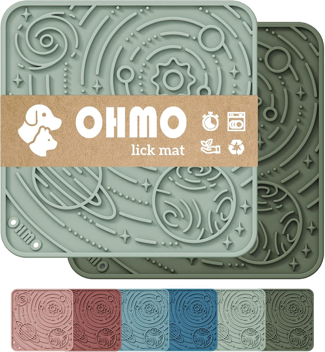 OHMO Lick Mat for Dogs&Cats, Space Pattern, Small, 2pcs