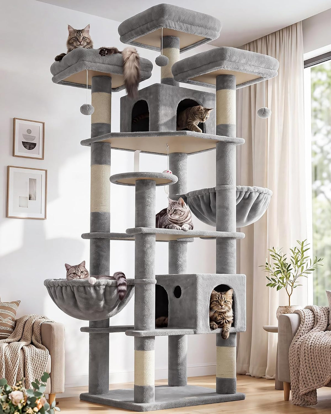 Globlazer Cat Tree Tower for Multiple Adult Cats, 82in, F82