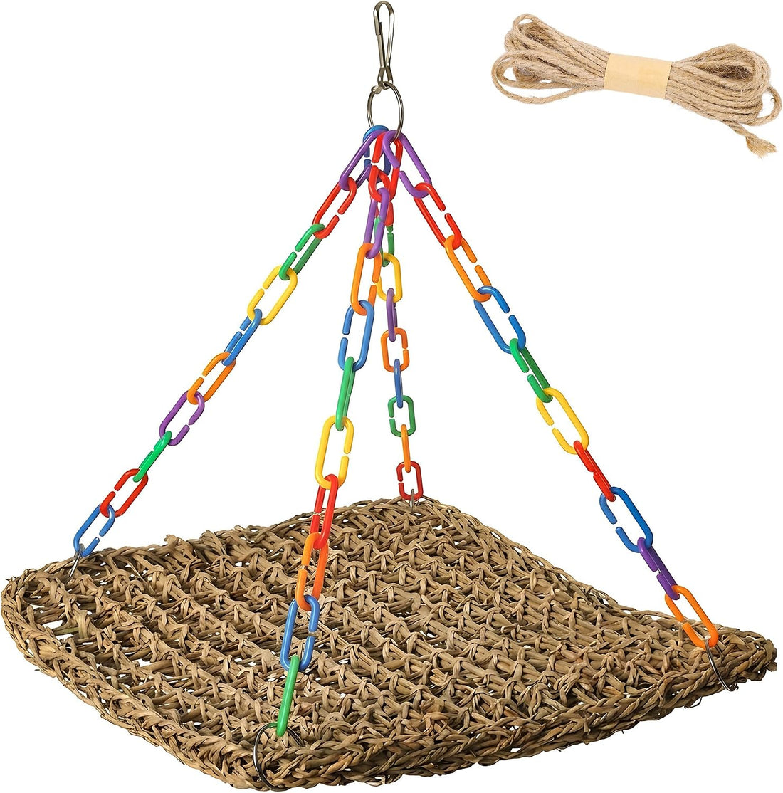 Natural Seagrass Bird Hammock for Cage, Parrot Climbing Hammock
