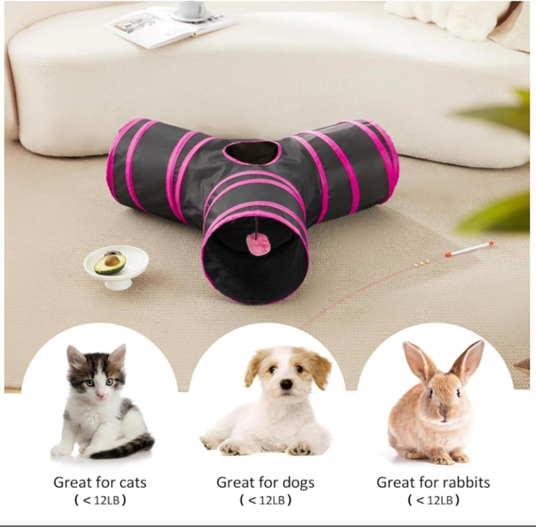 Pet Cat Tunnel Tube Cat Toys 3 Way Collapsible