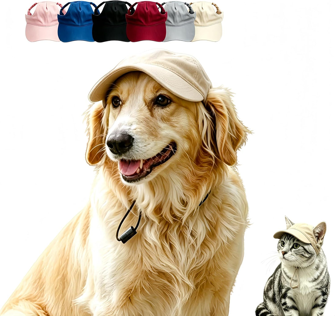 Dog Baseball Sun Hat, Breathable Cotton Canvas Pet Visor Hat