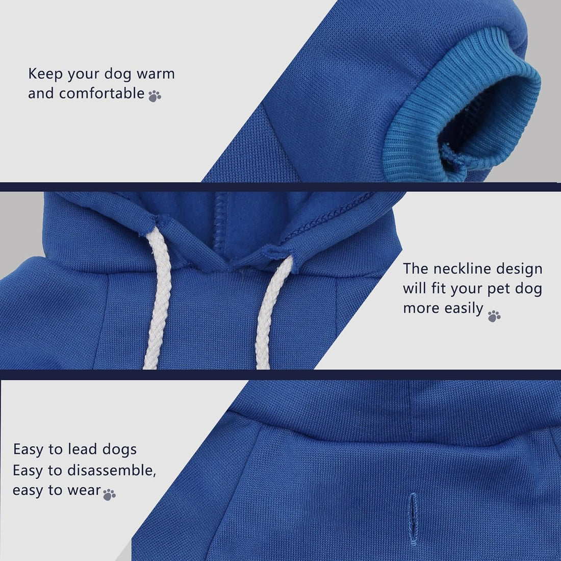Paiaite Blue Chihuahua Dog Hoodie