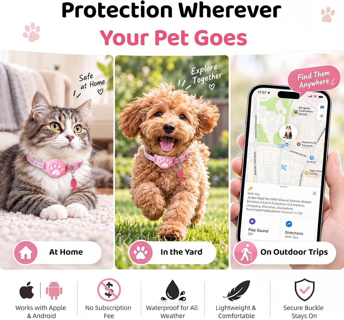 Pet Tracker Collar for Cats, Smart Collar for Small Dogs with Locator