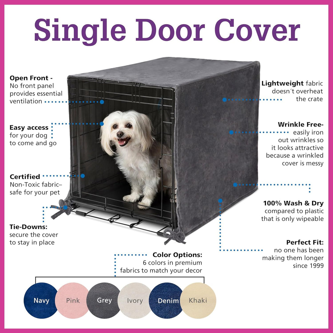 Pet Dreams 3-Piece Set Includes Dog Crate Cover