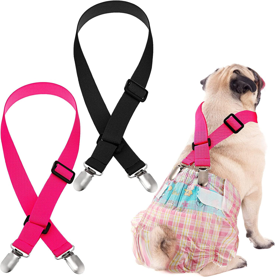 Nuanchu 2 Pcs Dog Suspenders for Diapers Female Male Pet Diaper