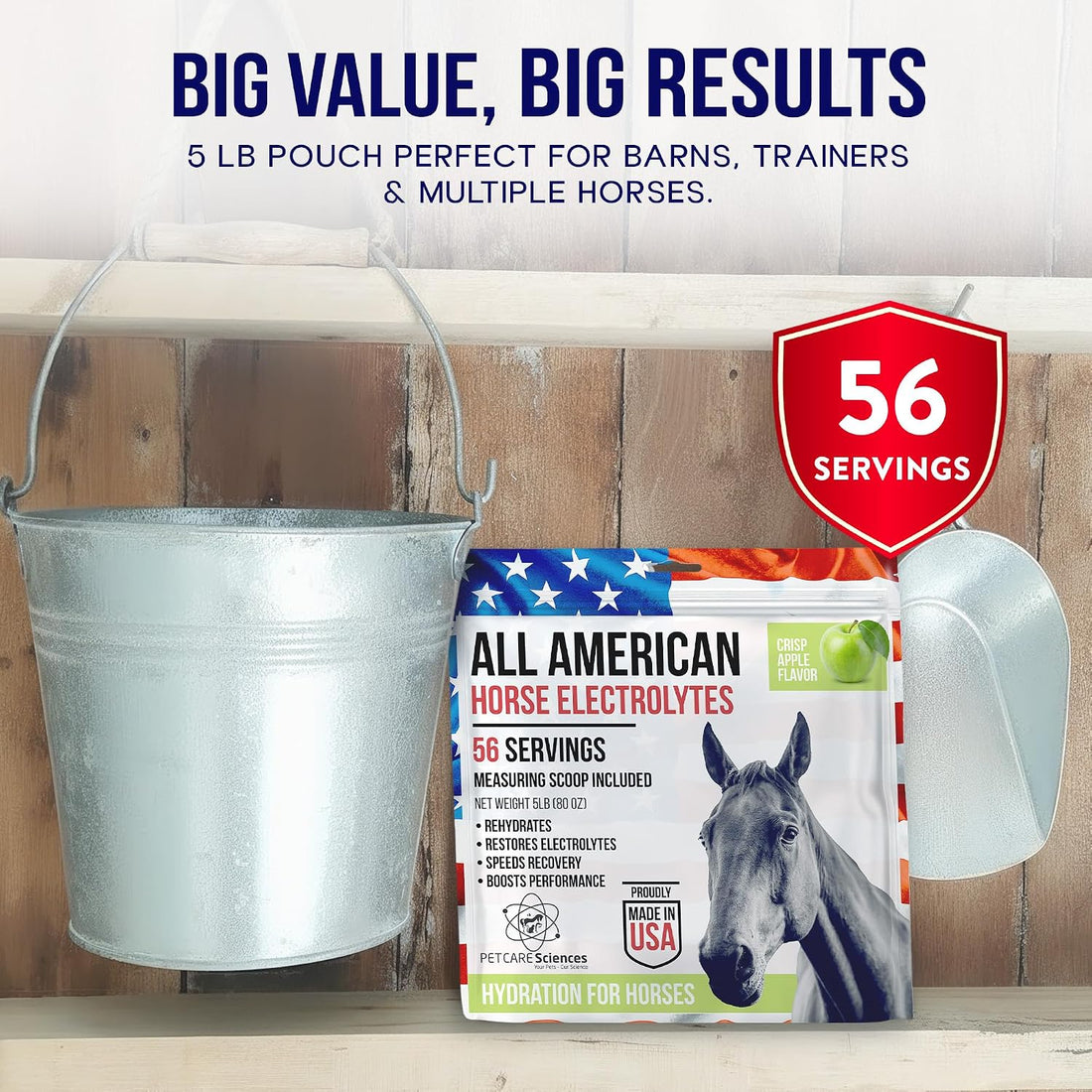 Horse Electrolytes Powder, Tasty Equine Hydration, Just Add to Water