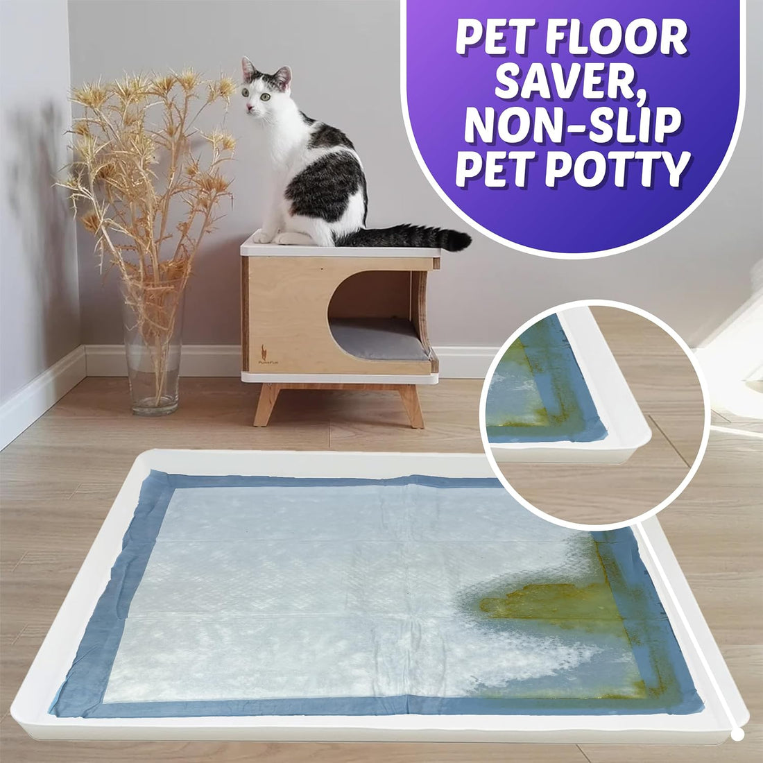 Dog Pee Pad Holder - Fits Up to 28” x 30” Pee Pad - 1 Pack