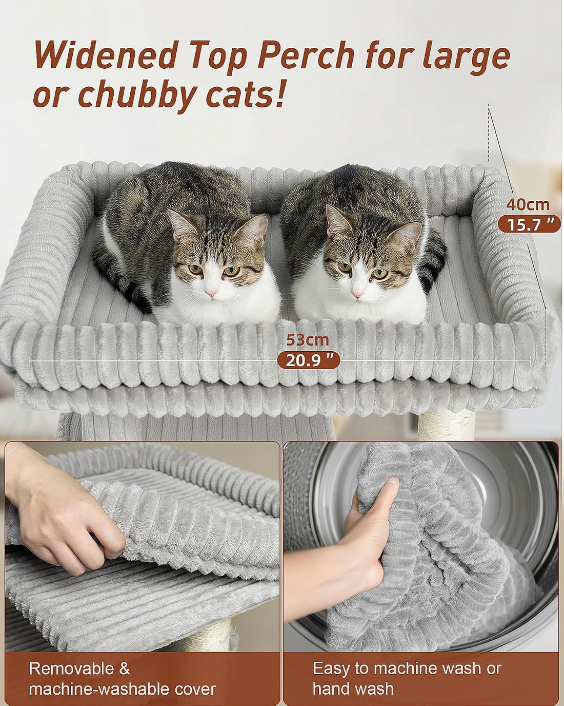 22.8" Cat Tree for Large Cat, 20.9 * 15.7in Large Perch