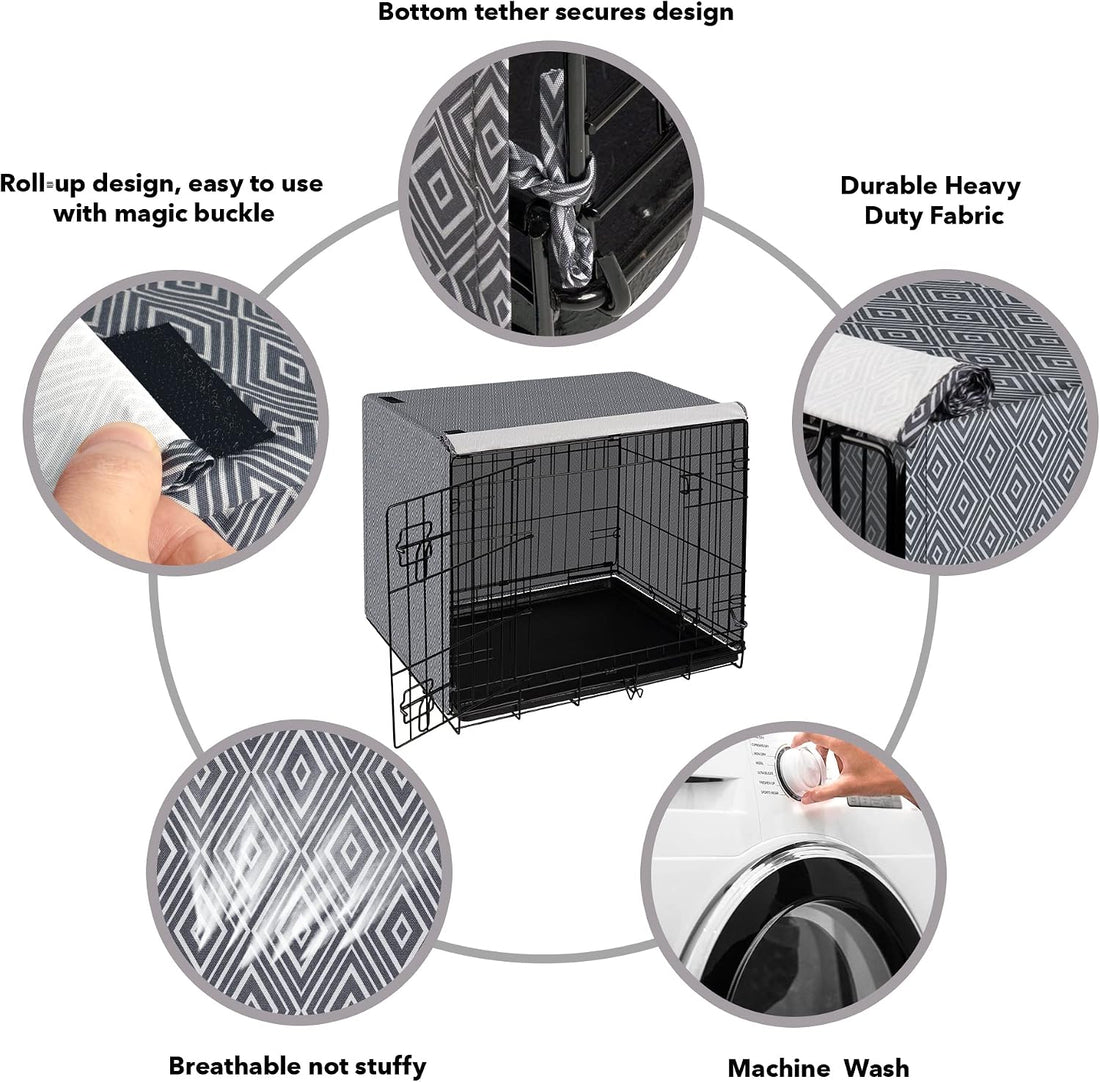 Pet Prime Dog Crate Cover for Wire Cages 30 Inch Indoor Breathable
