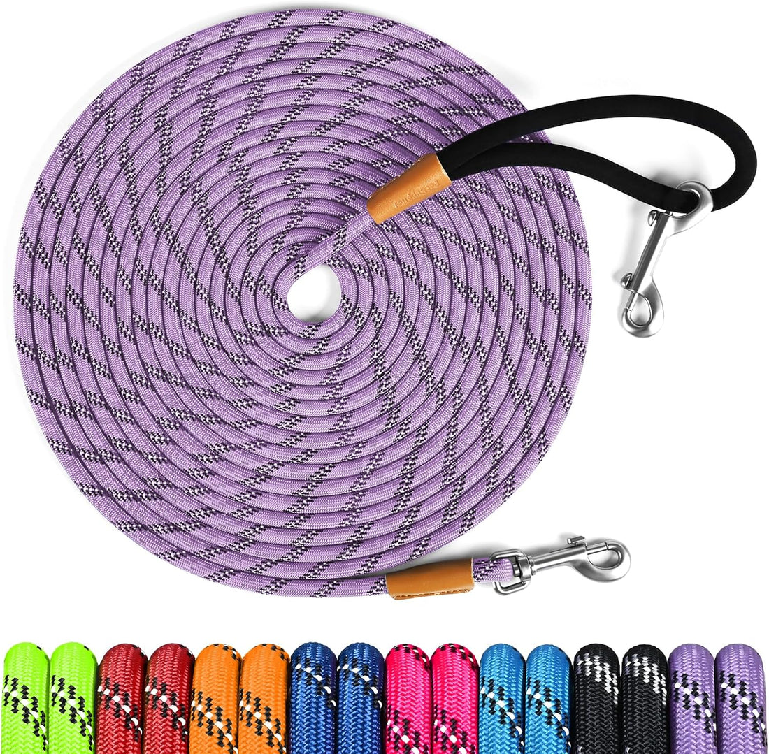 Long Dog Leash Reflective Rope Training Lead 15ft 30ft 50ft Check Cord