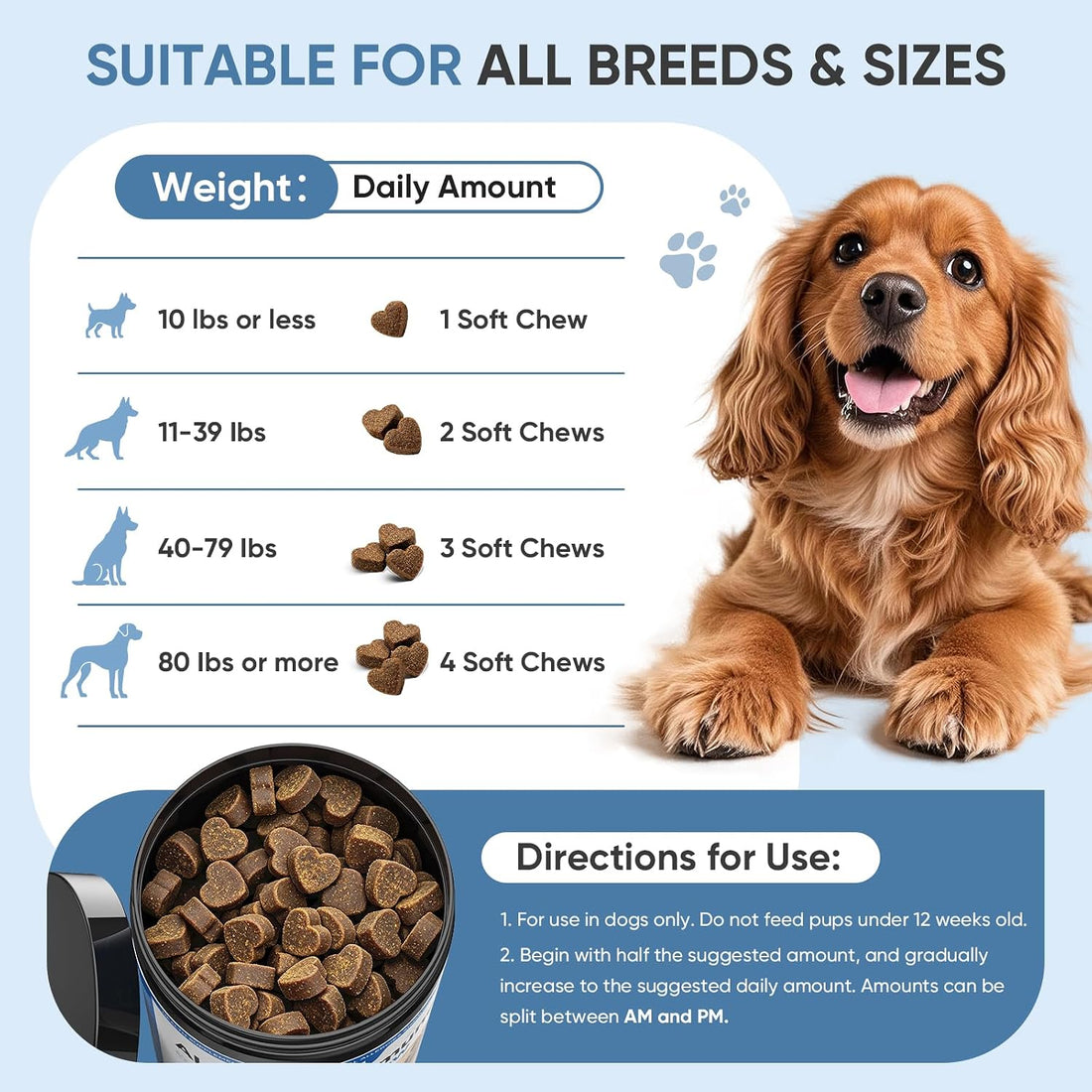 Dog Allergy Chews -，Highly palatable，Helps relieve itchy skin