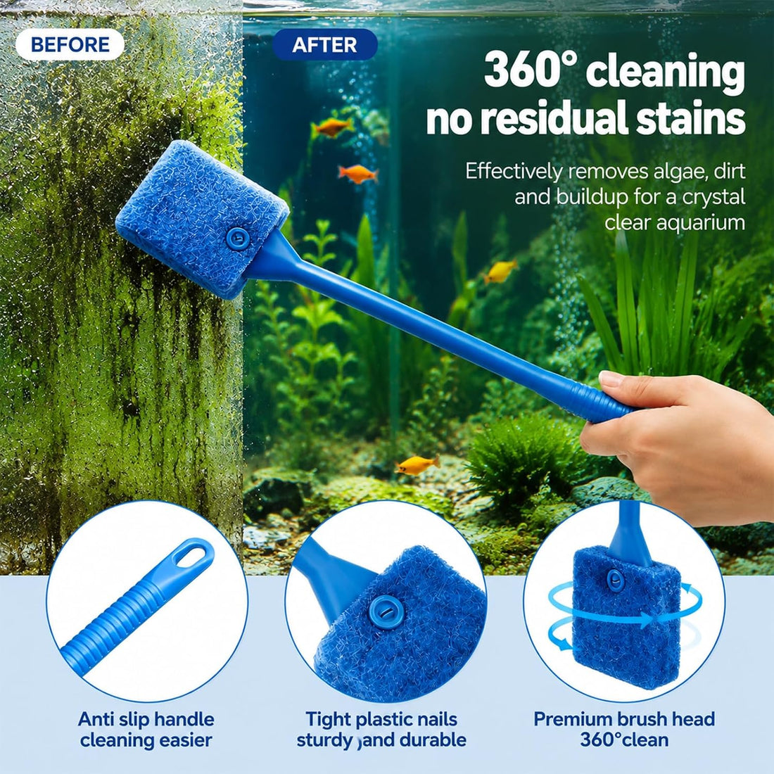 Aquarium Gravel Cleaner Kit, Semi-Automatic Siphon for Fish Tanks