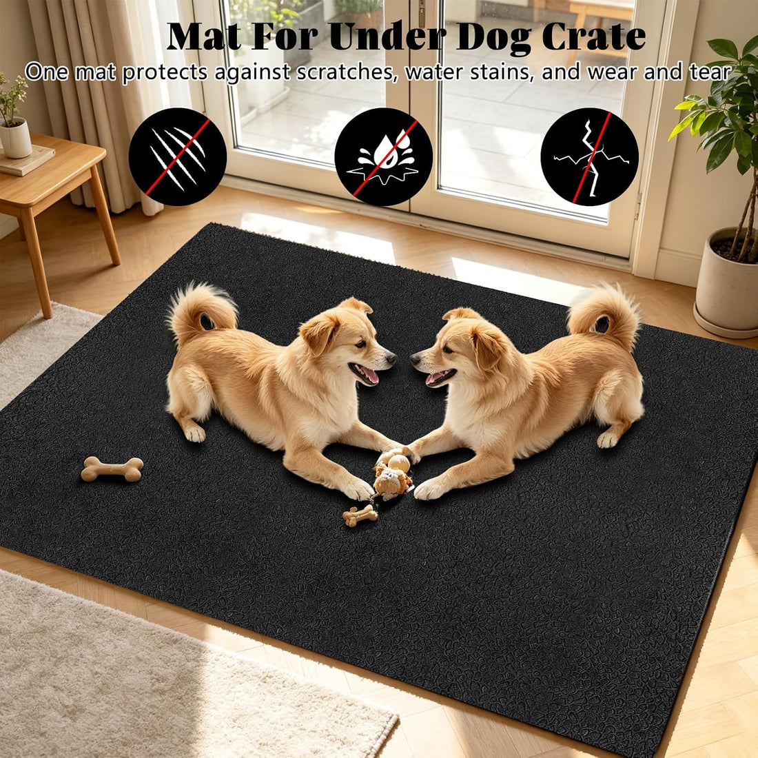 47"x61" Under Dog Crate Mat, Waterproof Floor Protector Mat