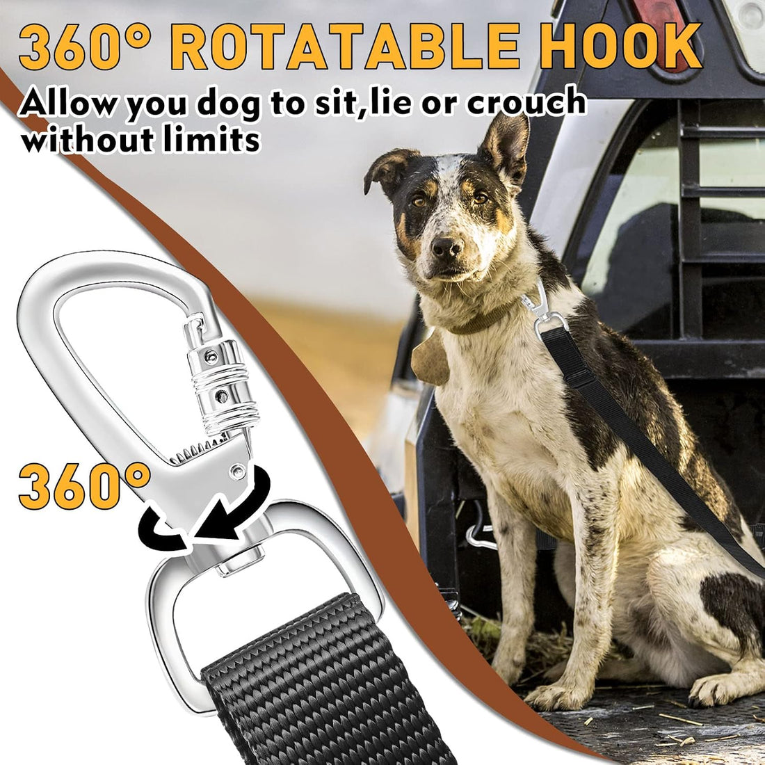 Heavy Duty Dog Leash System - Truck Bed Barrier & Pick-Up Restraint