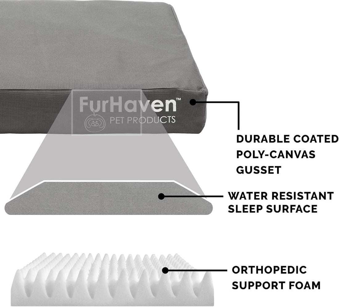 Furhaven Water-Resistant Orthopedic Dog Bed for Medium/Small Dogs w/