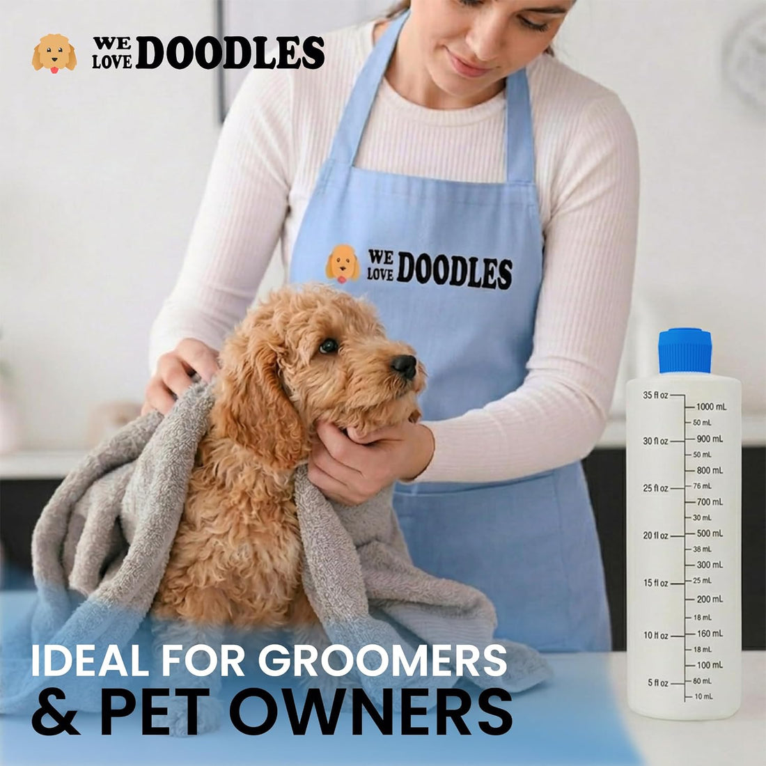 Dilution Bottle for Dog Shampoo, Conditioner & Solutions, 35 oz