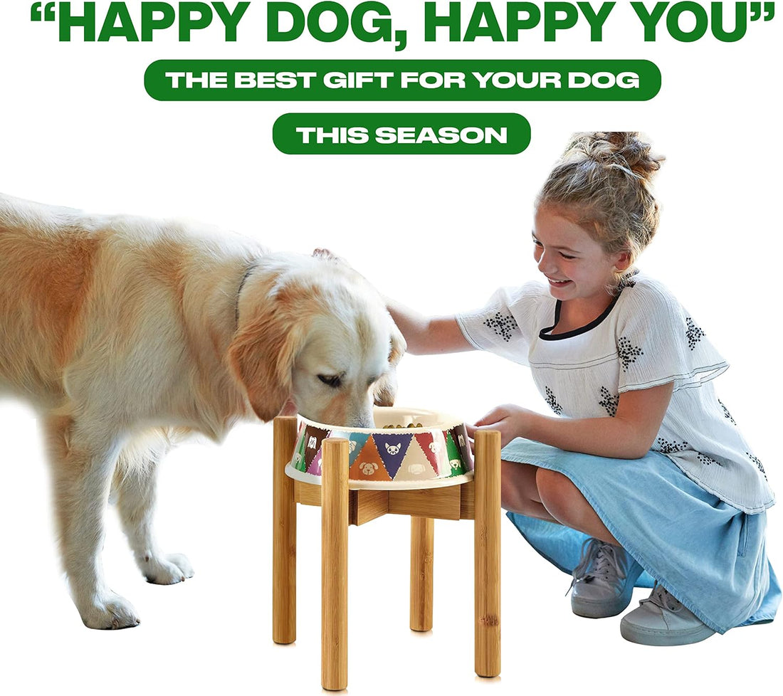 Dog Bowl Stand for Large Breed - Raise, Elevate Bowls to 14-inch High