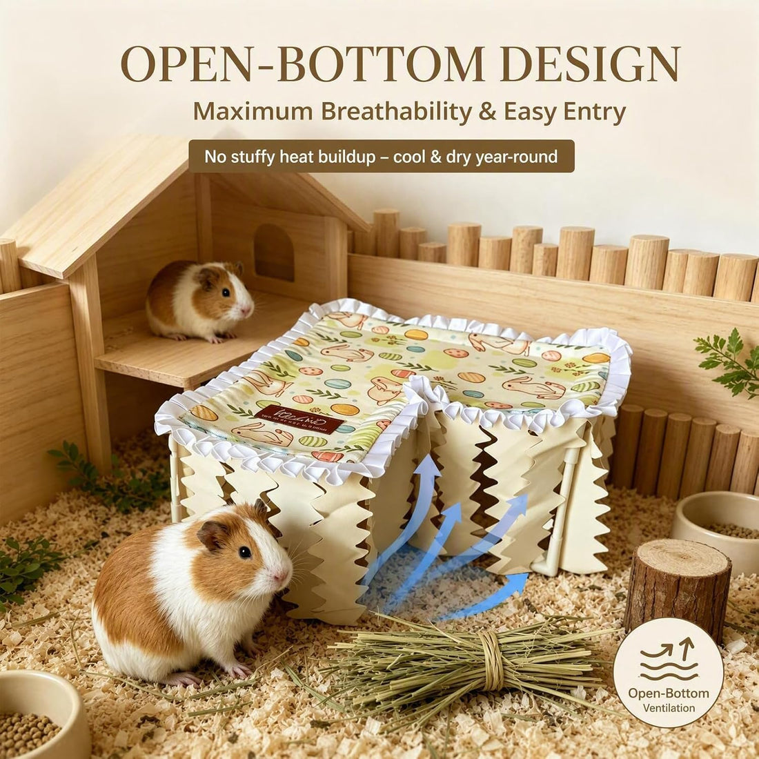Guinea Pig Tunnel Hideout Washable Bottomless for Small Animal