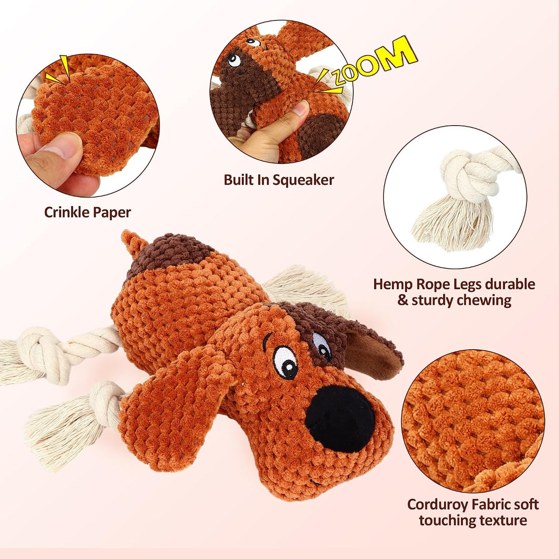 IOKHEIRA Dog Plush Toy for Large Aggressive Chewers,Indestructible