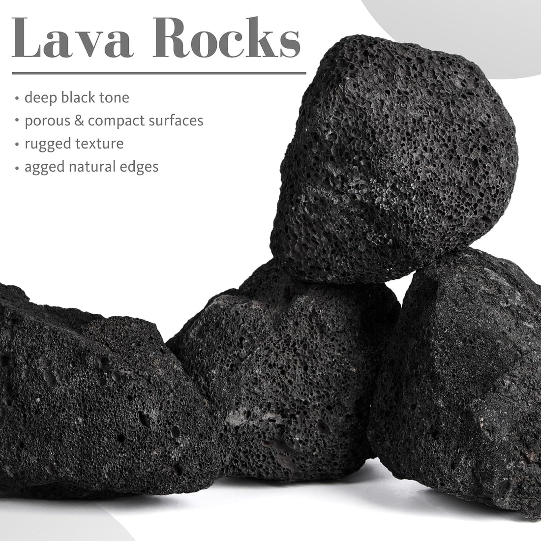 2.2-8.1 Inches Natural Black Lava Rock