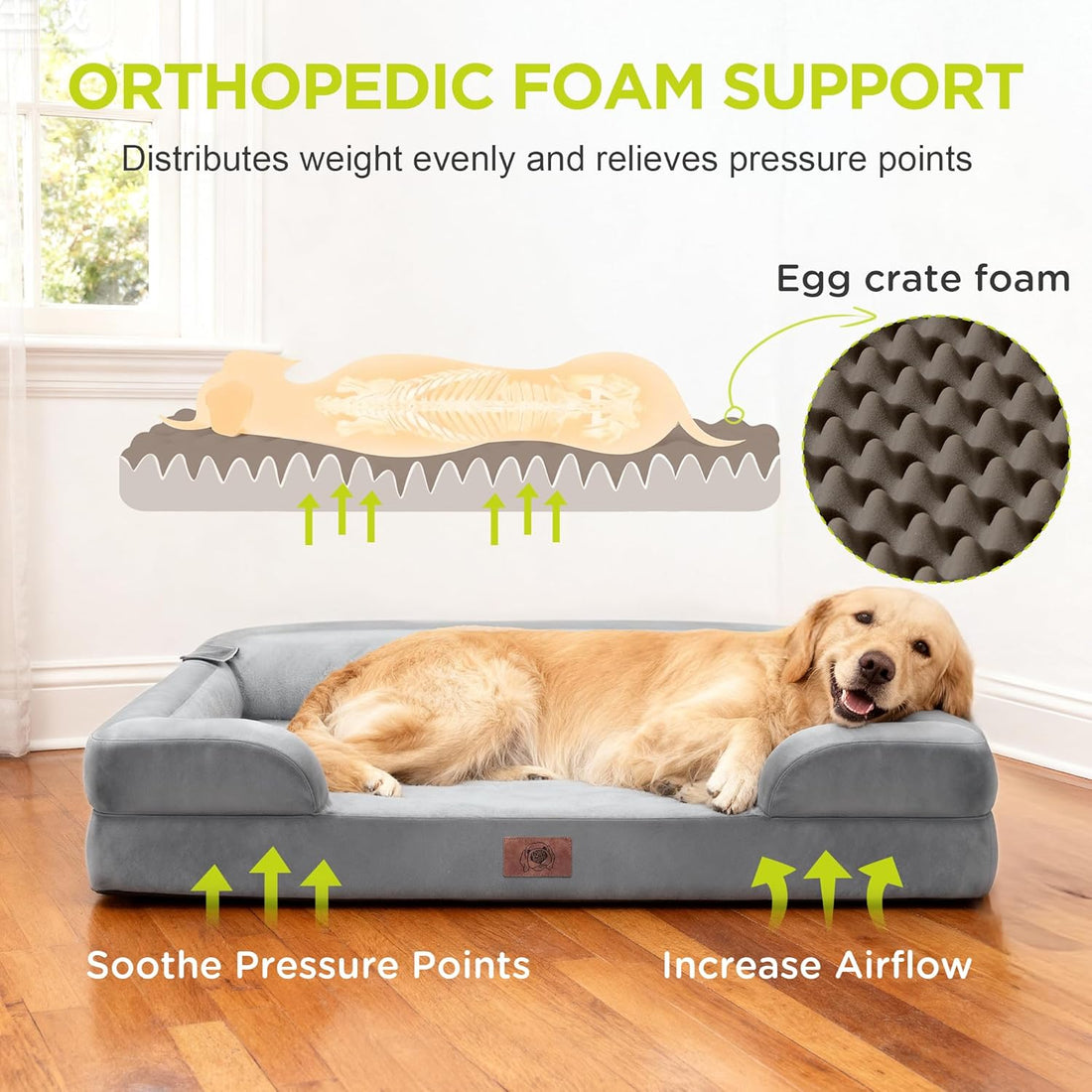 Waterproof Orthopedic Dog Bed for Medium Large Sized Dogs