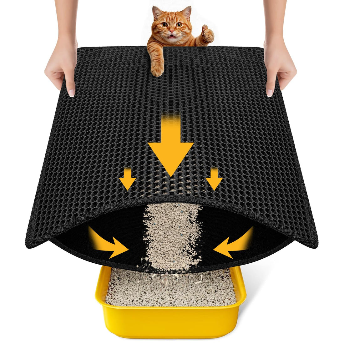 Cat Litter Mat Compact Size 23.6"x14.6" for Small Spaces