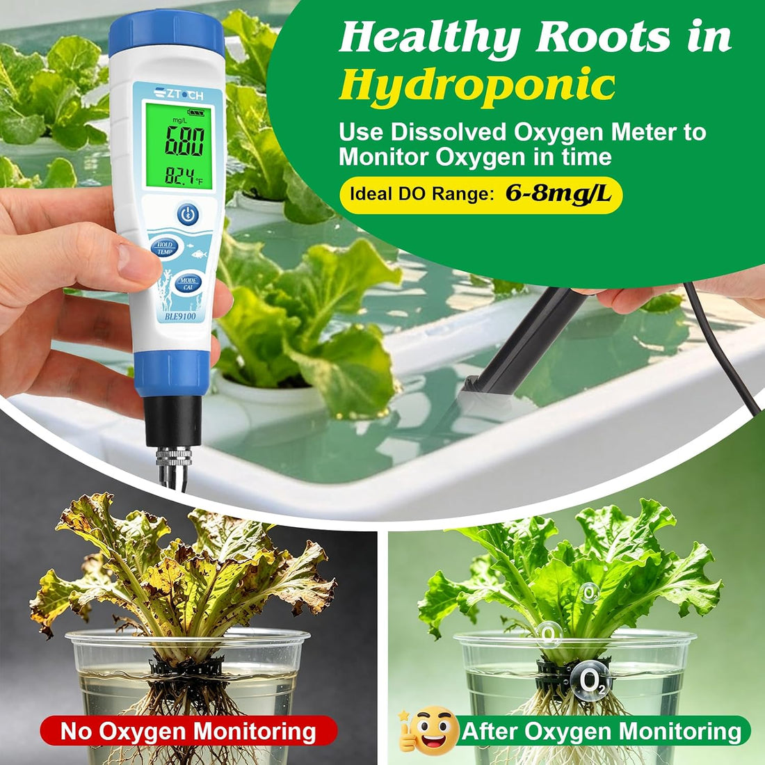 Dissolved Oxygen Meter Pond Oxygen Meter Water, Aquarium Do Meter