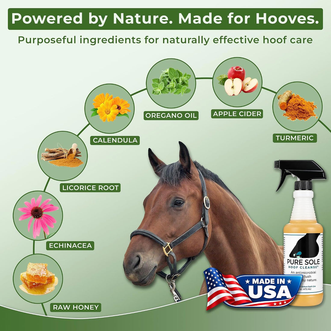 Pure Sole Hoof Cleanse Thrush Treatment Spray for Horses, 16 oz