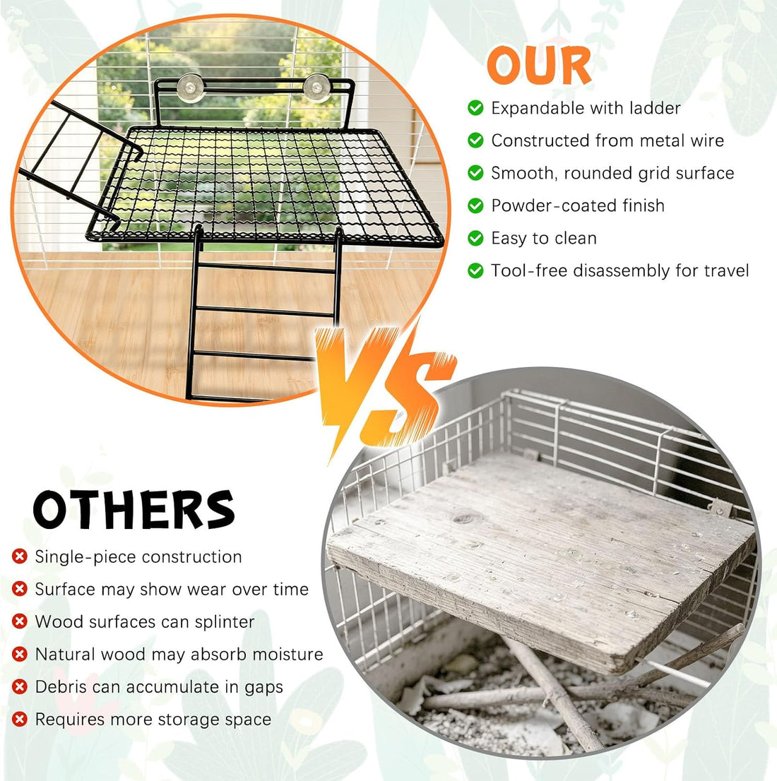 BNOSDM Stainless Steel Bird Cage Platform Climbing Ladder Parrot