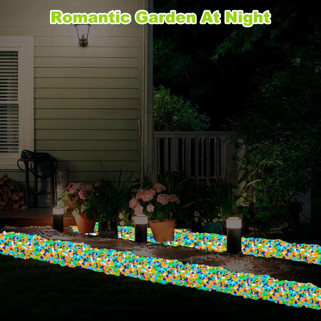 800pcs 5-8mm Colorful Glow in The Dark Garden Pebbles Stones 5-8mm