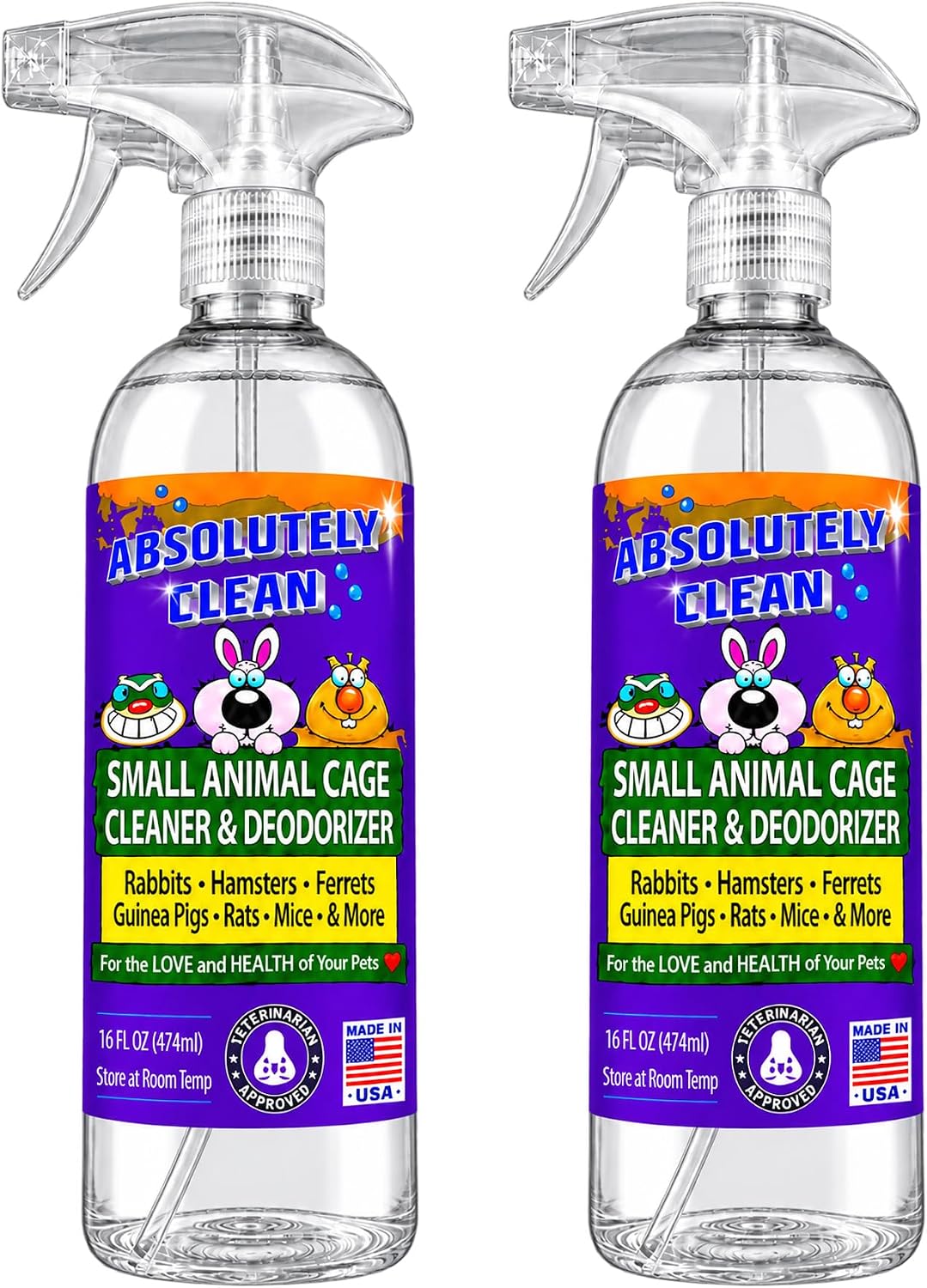 Absolutely Clean Amazing Small Animal Cage Cleaner, Just Spray/Wipe