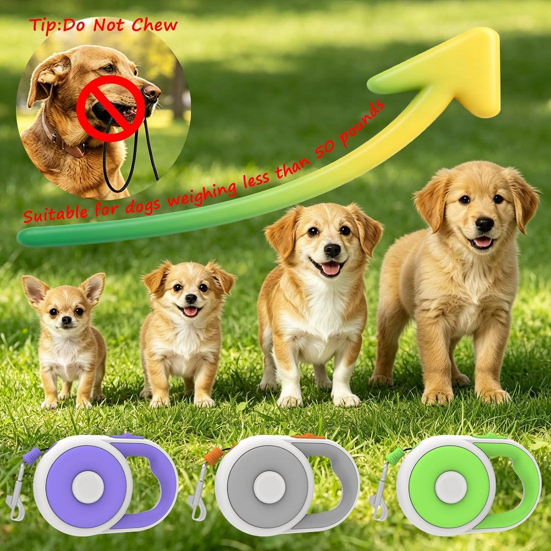 16Ft Retractable Dog Leash for Small Medium Dog Up to 50lbs