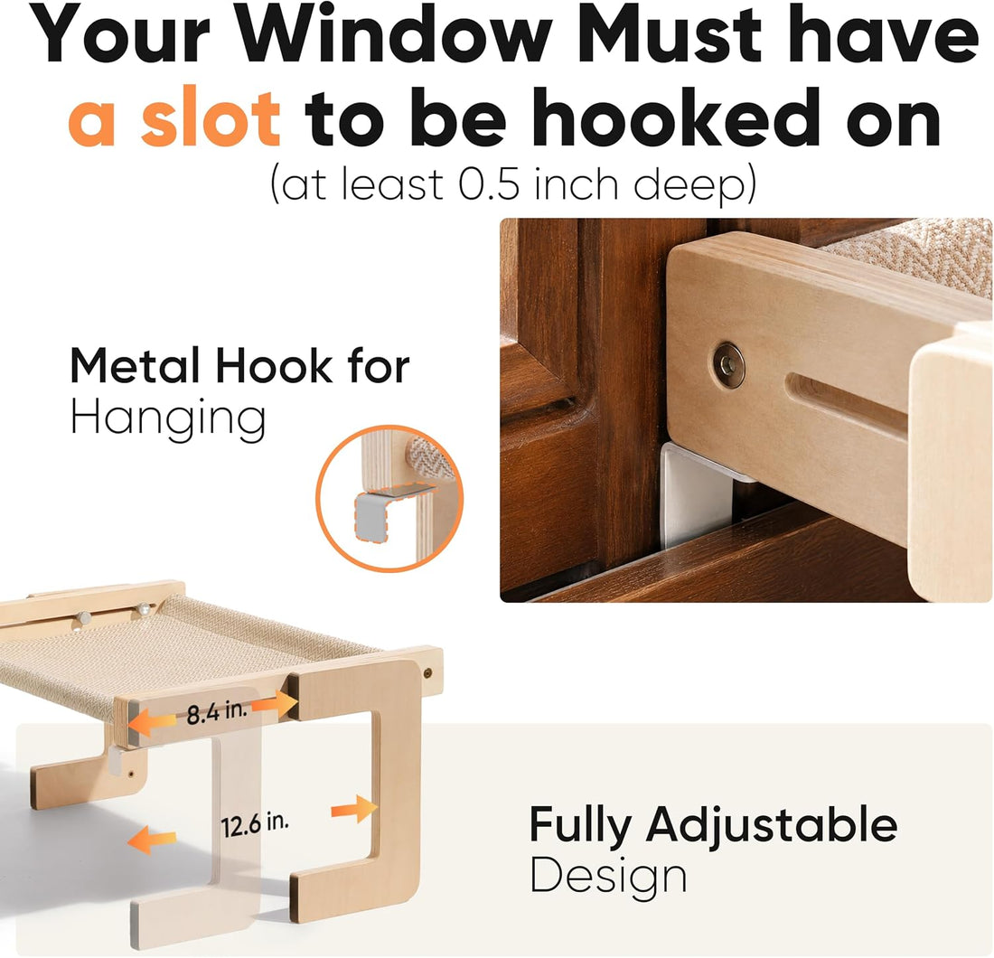 FUKUMARU 3-in-1 Cat Window Perch, Convertible Hammock for Windowsill