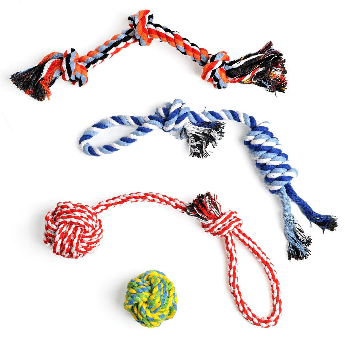 TwoEar Dog Rope Toy 4 Pack - Puppy Teething Toys for Small Breed