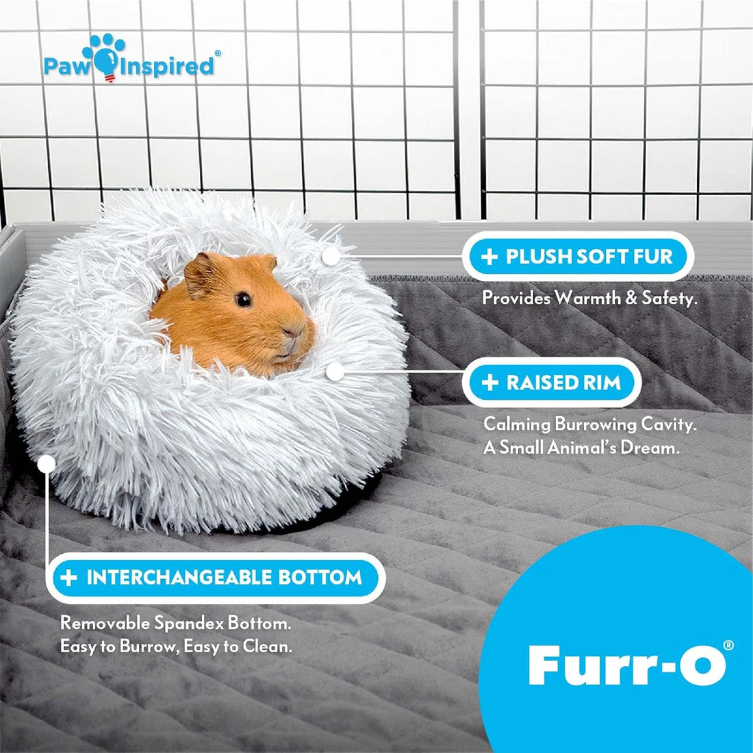 Paw Inspired Furr-O Burrowing Pet Bed Enrichment, Removable Base