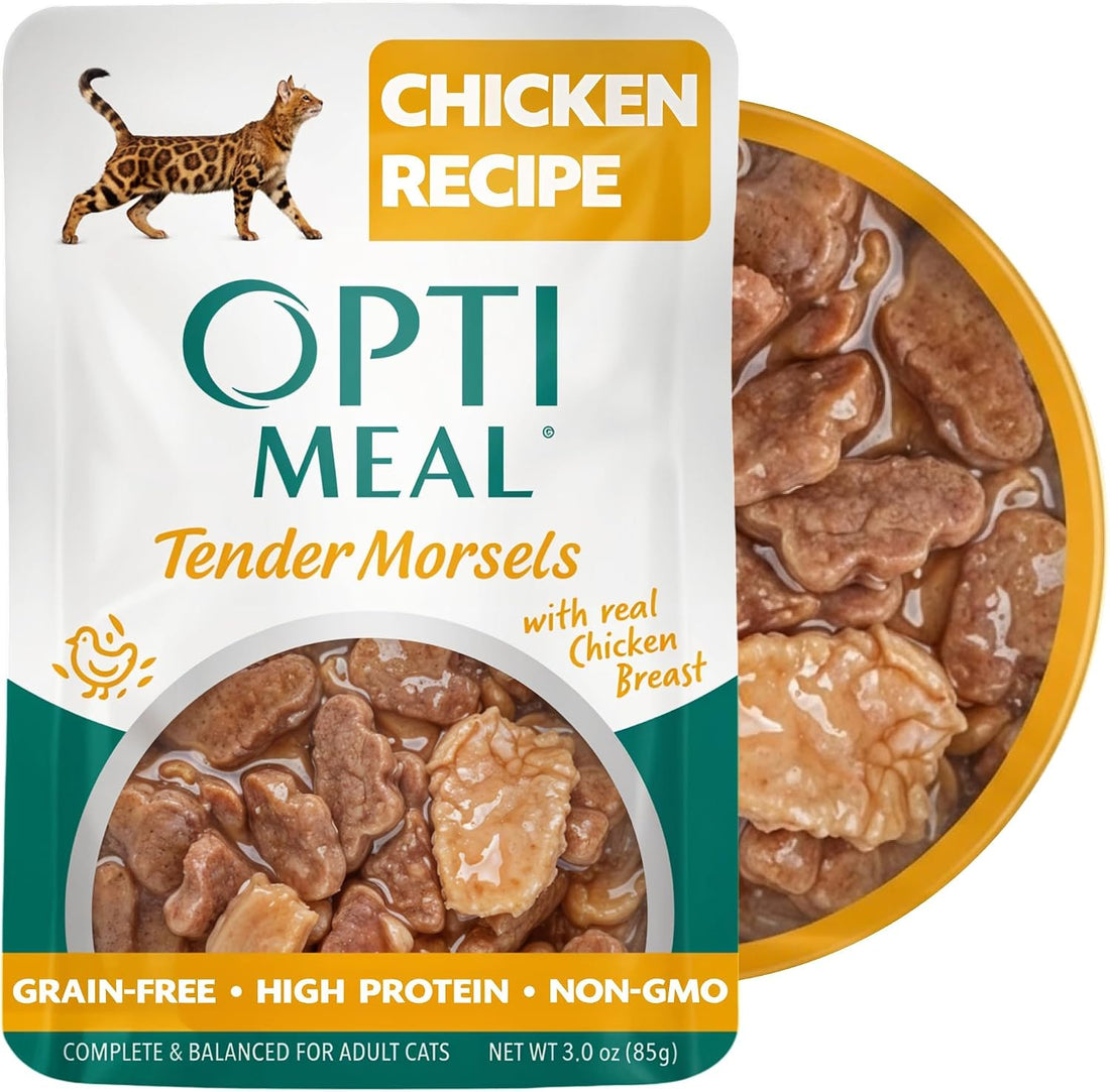 Wet Cat Food, Savory Protein Selection, Grain Free Morsels, 3oz