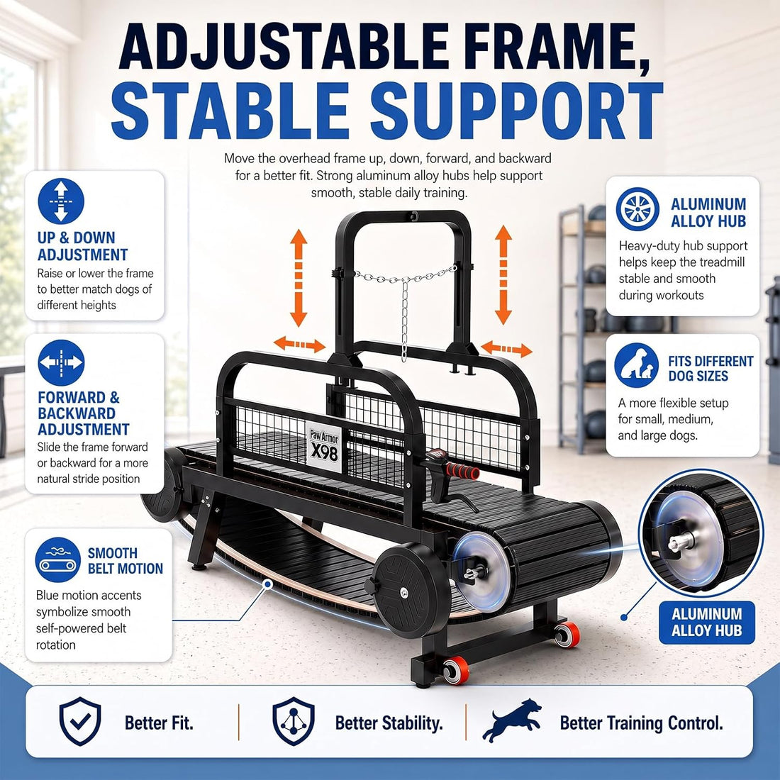 Curved Dog Treadmill with Silicone Slats and Disc Brakes