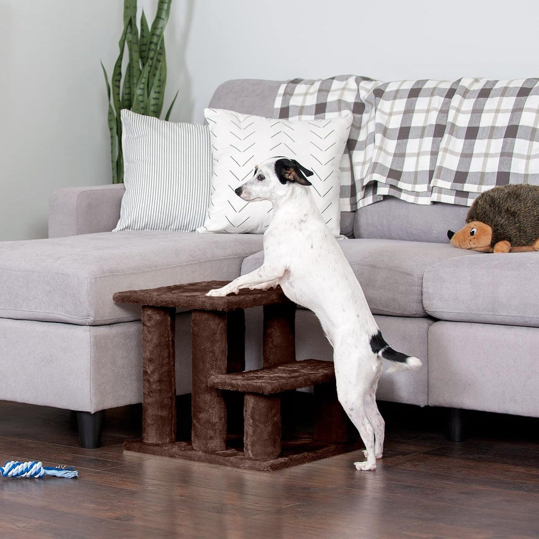 Furhaven Steady Paws Multi-Step Pet Stairs for High Beds & Sofas