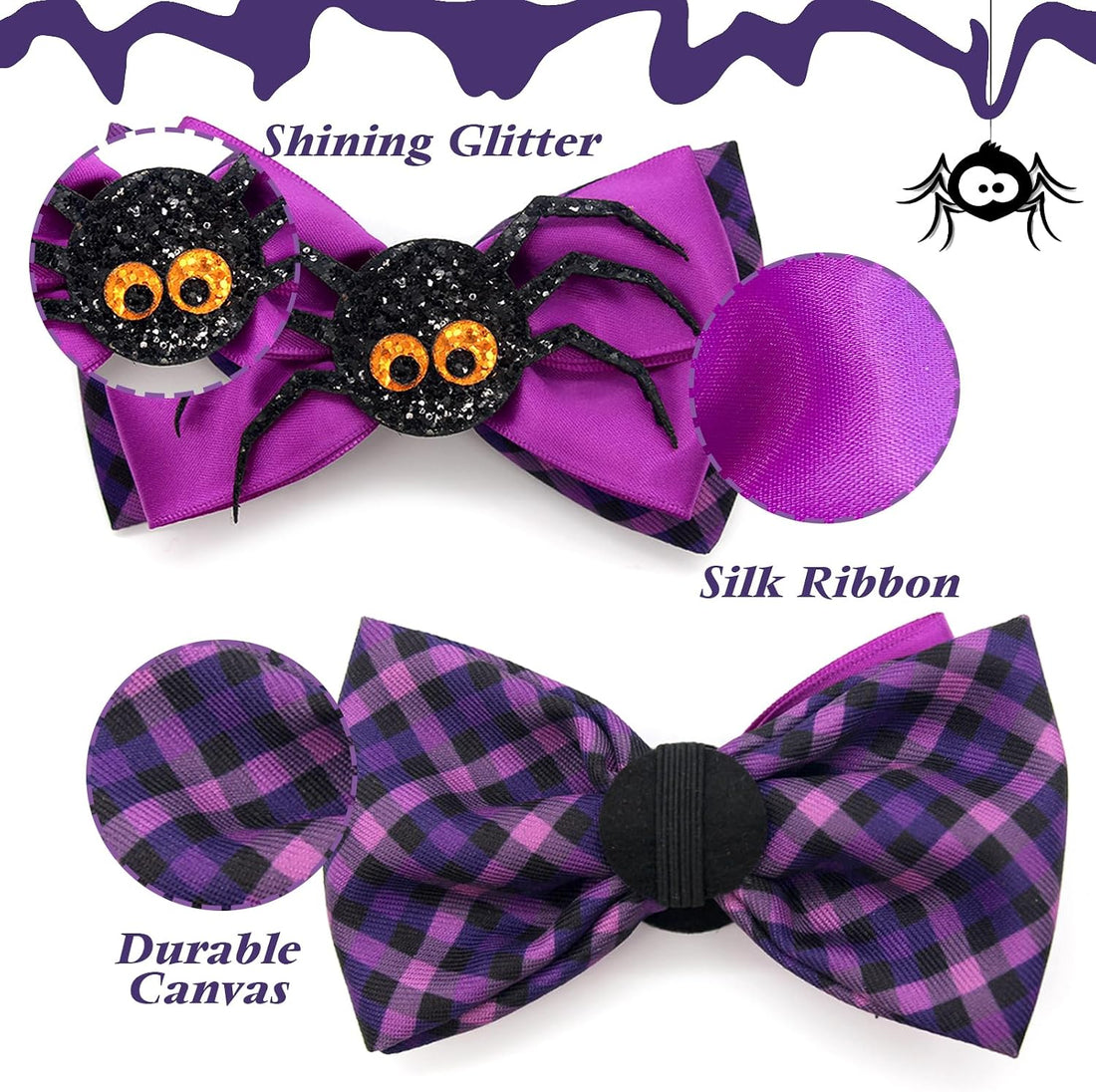 azuza 2 Pack Halloween Cat Collars with Bell