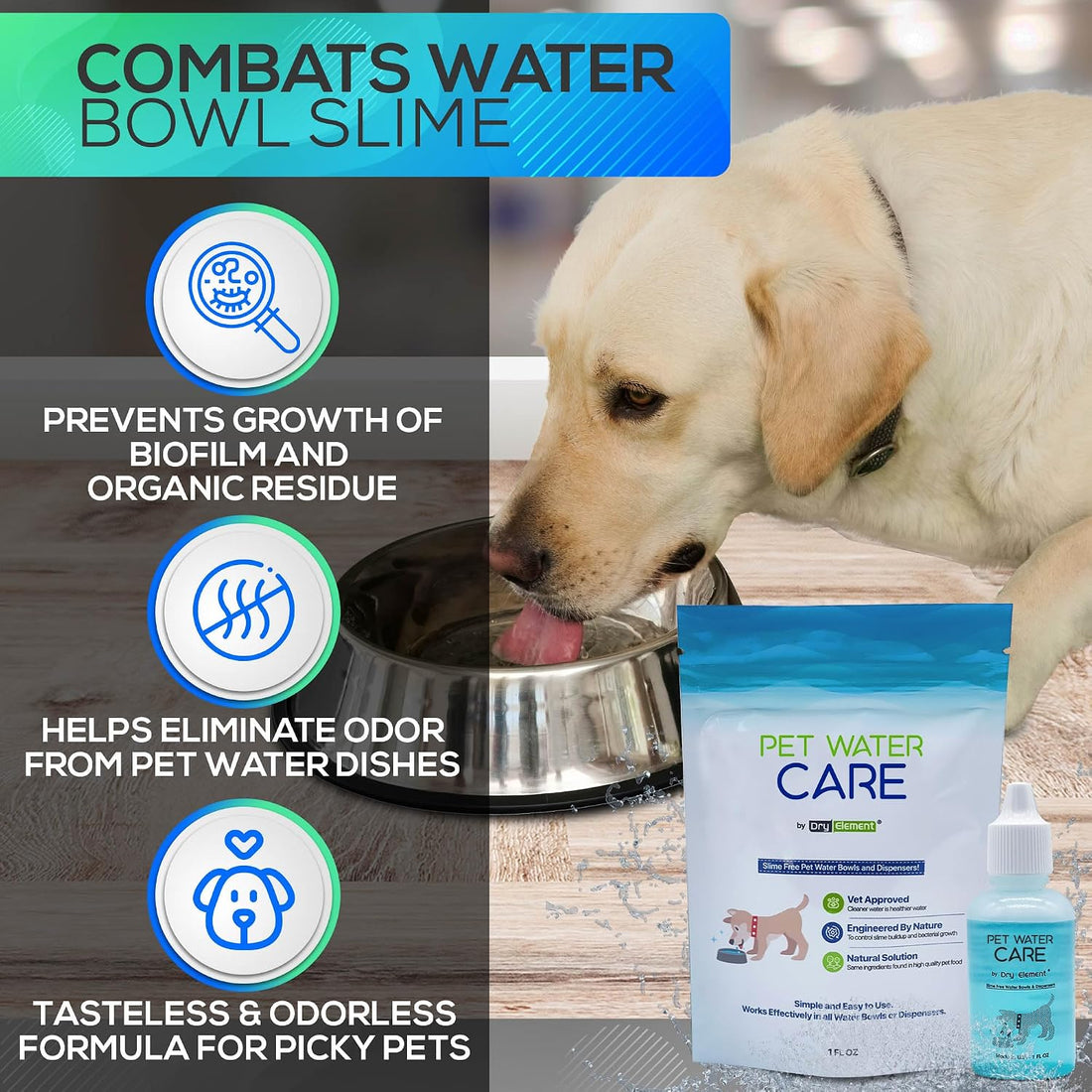Pet Water Care - Dog and Cat Water Additive for Dental and Oral Care